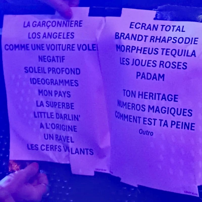Benjamin Biolay - Setlist - tournée électrique